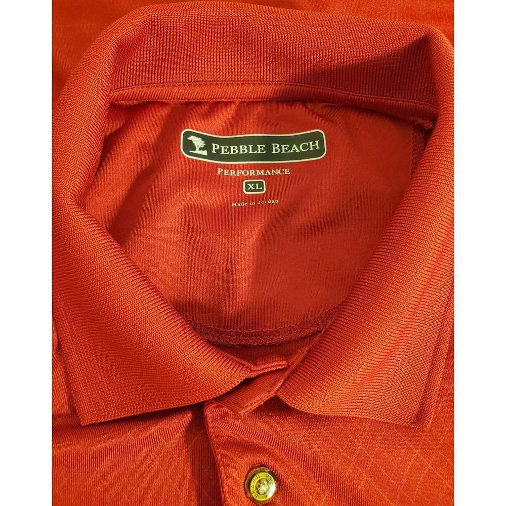 Pebble Beach Shirt Men XL Red Polo Golf Performance Casual